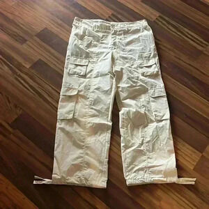 Faded Rose Essentials Cargo Cream Tan Pants size XL extra large